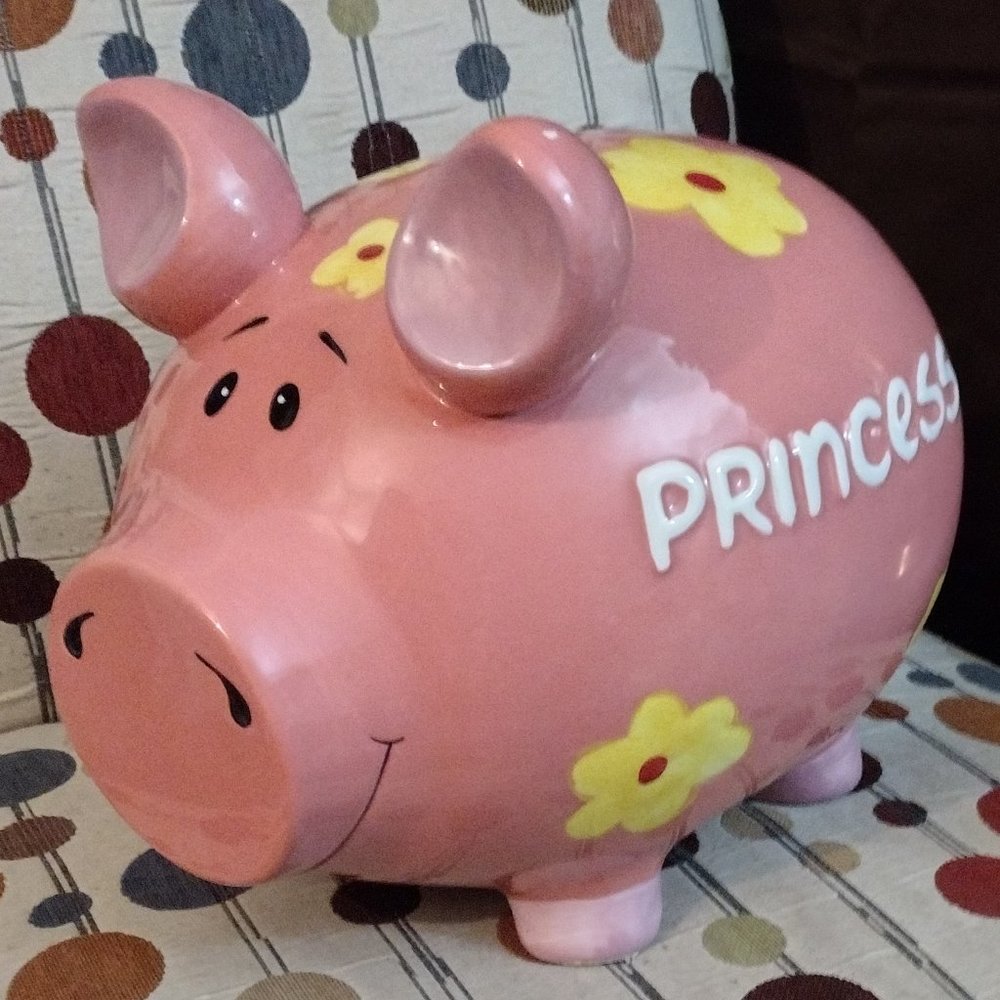 Large size pink ceramic piggy bank